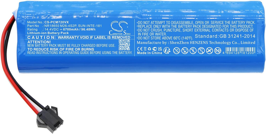 Cameron Sino NEU 6700mAh Ersatz Akku für Proscenic M7 Pro, LDS M7 Pro, M8 Pro, M7 Max, U6, Viomi S9,