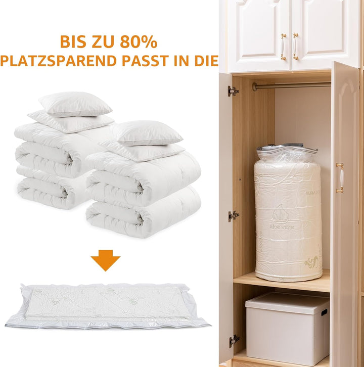 Grosse Vakuum-Aufbewahrungsbeutel für Matratzen, Kleidung, wasserdicht, verschliessbar, wiederverwen
