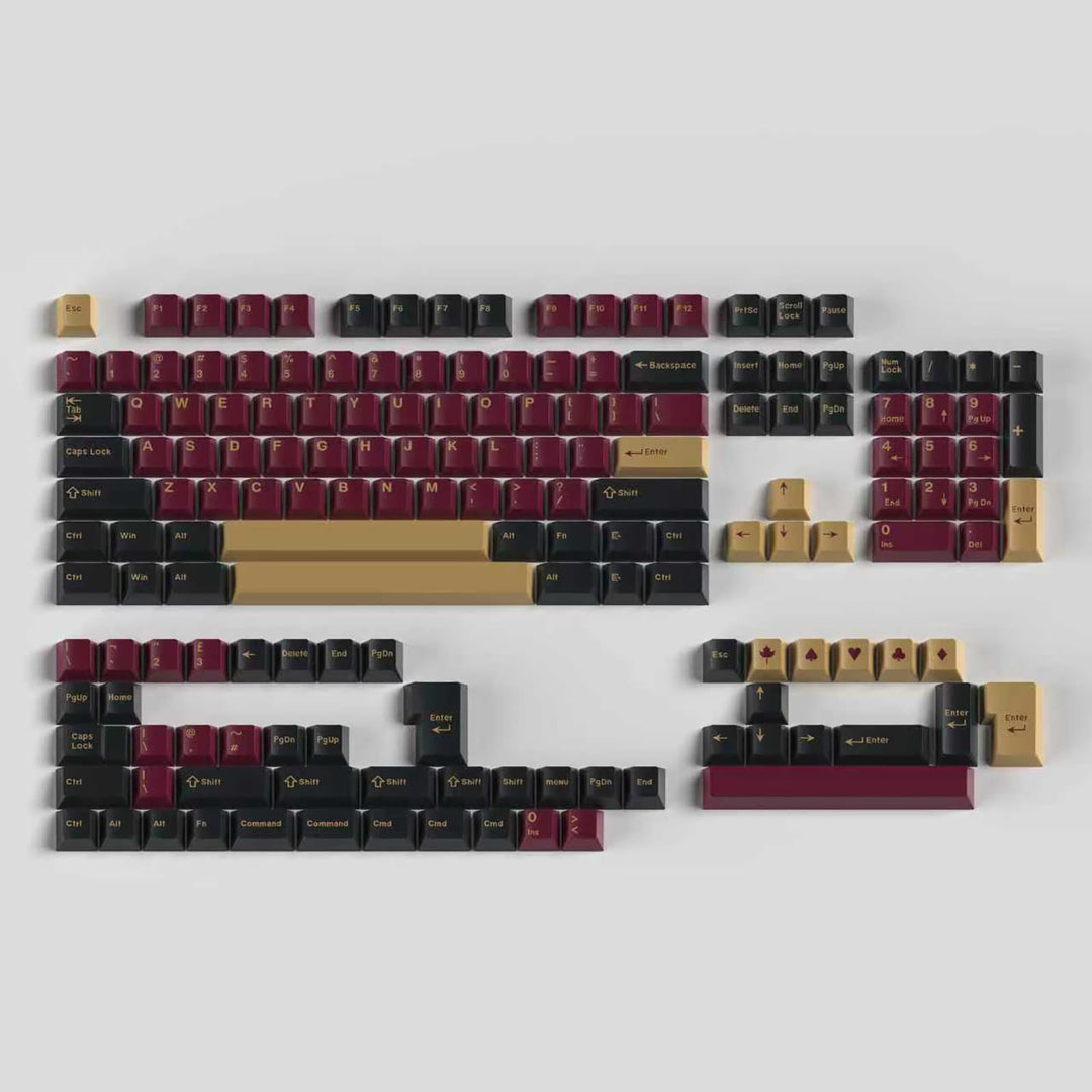Double Shot Tastenkappen 173 Tasten Cherry Profil Red Samurai Keycaps Set für ANSI/ISO Layout Cherry