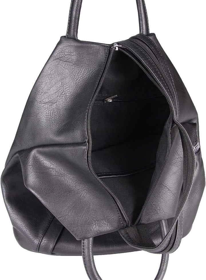 ITALYSHOP24.COM OBC Damen Rucksack Tasche Schultertasche Leder Optik Daypack Backpack Handtasche Tag