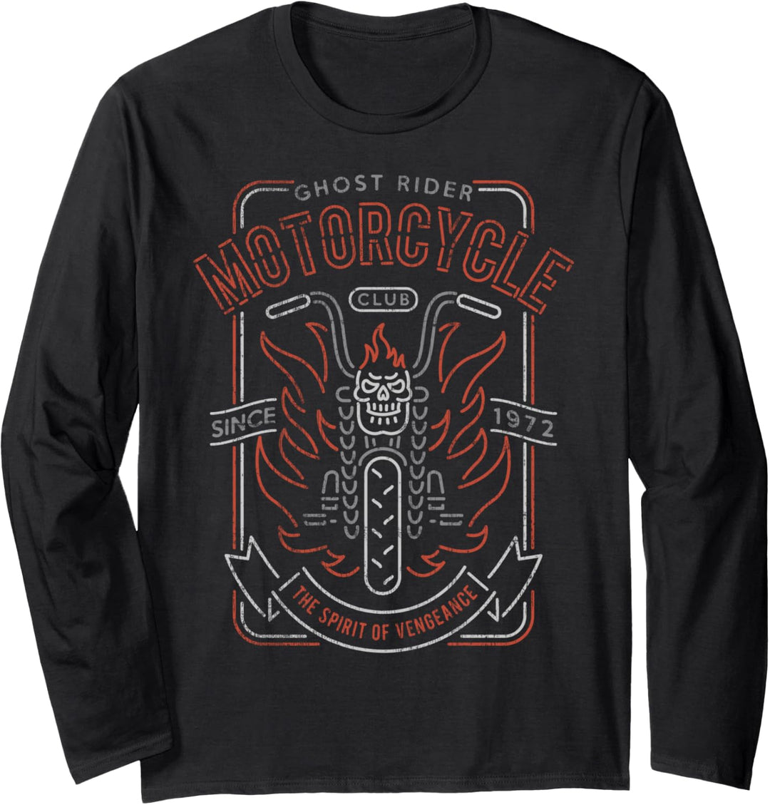 Marvel Ghost Rider Motorcycle Club Since 1972 Langarmshirt