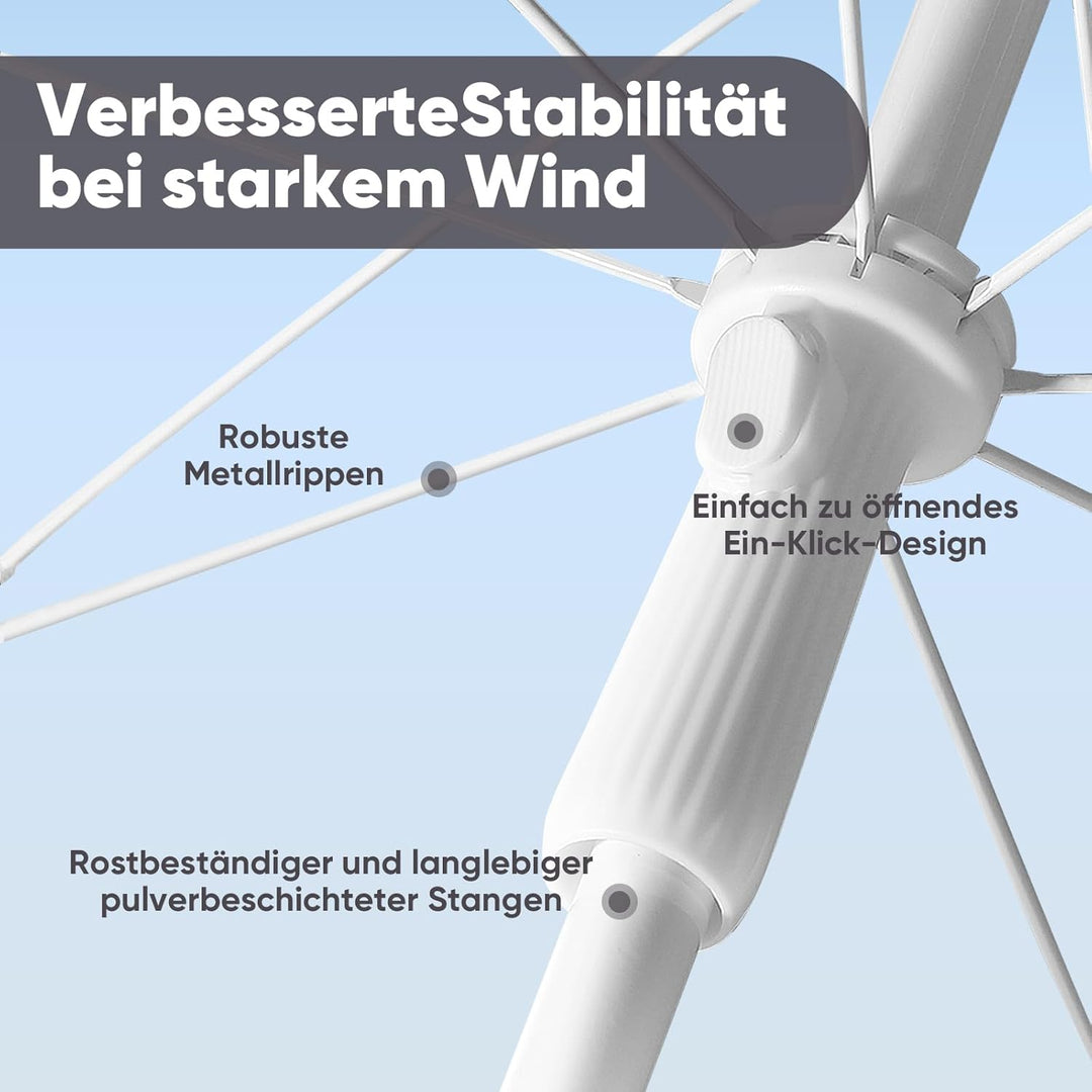 Sekey 160 cm Sonnenschirm Balkon mit Bodenhülse & Schutzhülle, Neigungs und Höhenverstellung, Sonnen