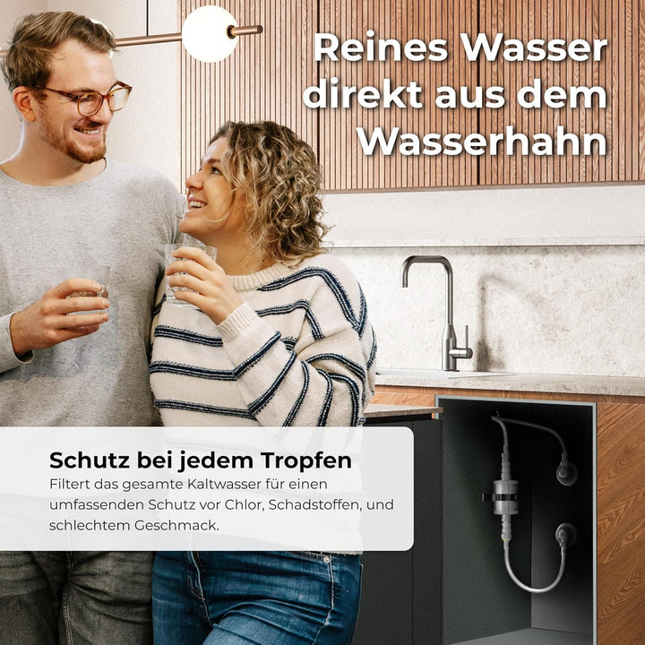 Alb Filter Active Untertisch Komplett-Set Schnellkupplung Edelstahl Natur