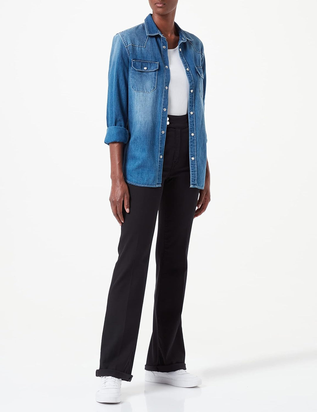 Love Moschino Damen Stretch Lyocell Gabardine with Matchng Logo Back Tag Hose 27 Schwarz, 27 Schwarz