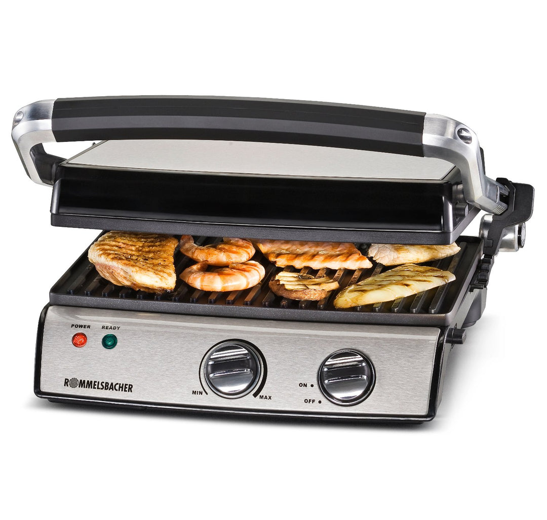 ROMMELSBACHER Kontaktgrill KG 2020 - variable Anwendungsmöglichkeiten, stufenlos regelbar, 5-fache H