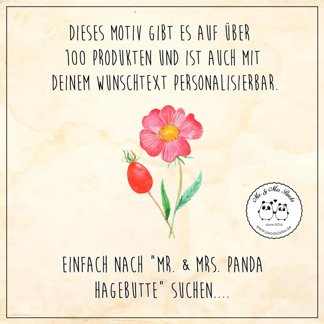 Mr. & Mrs. Panda Serviertablett Hagebutte - Geschenk, Blume, Pflanzen, Frühstückstablett, Sommer Dek