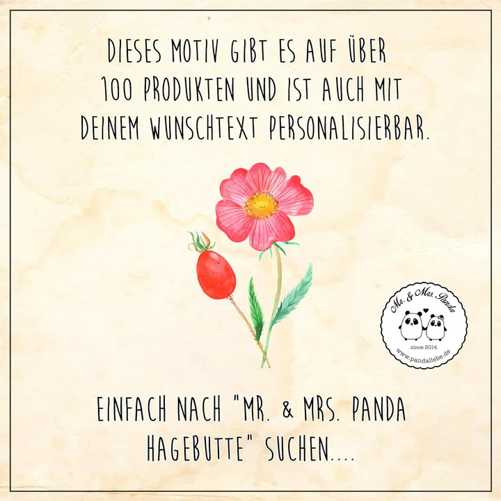 Mr. & Mrs. Panda Serviertablett Hagebutte - Geschenk, Blume, Pflanzen, Frühstückstablett, Sommer Dek