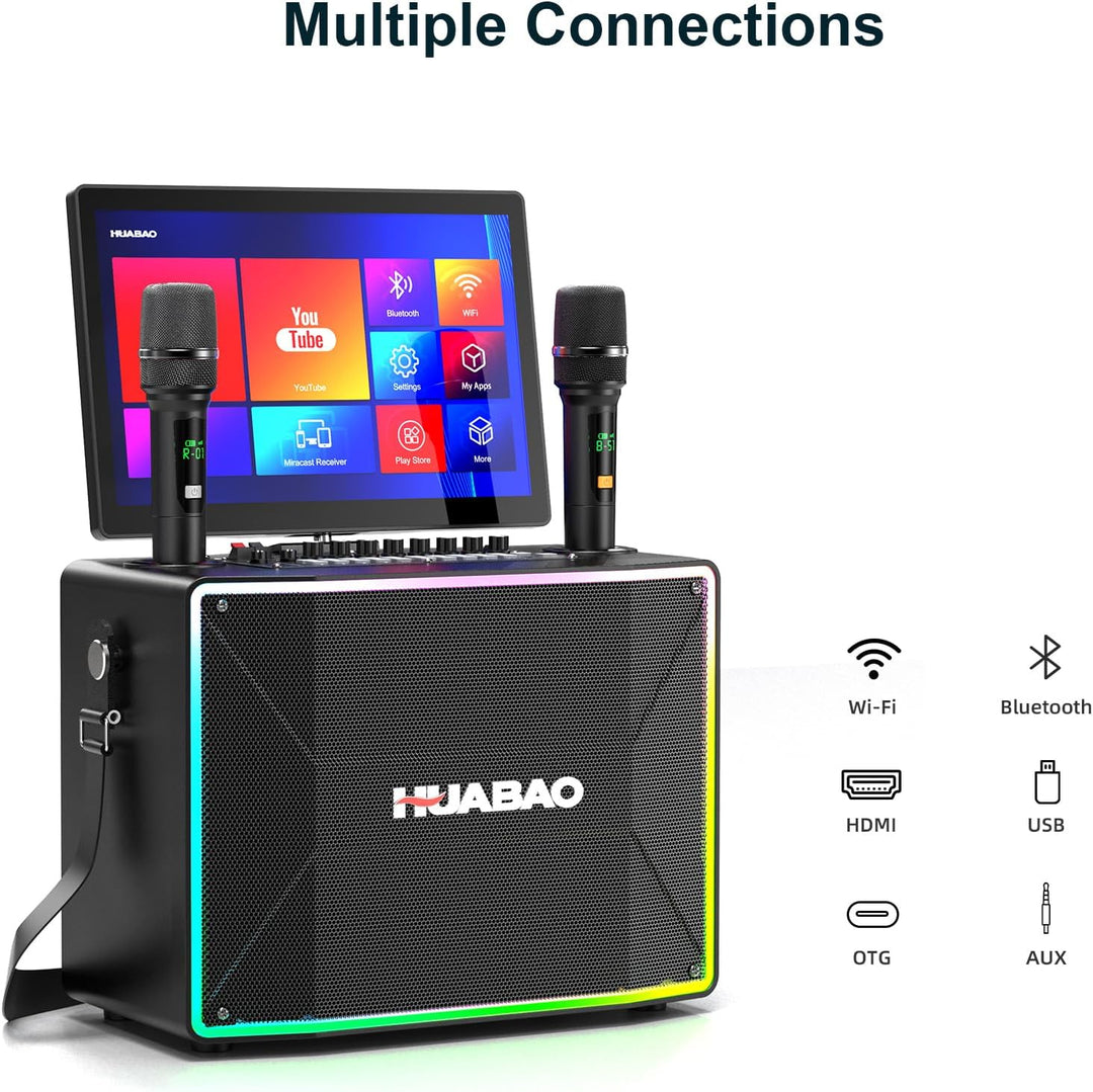 Smart Karaoke-Maschine mit 14-Zoll-Tablet, Bildschirm und Liedtextanzeige, professionellem Karaoke-L