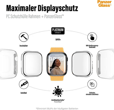 PanzerGlass™ Displayschutz für Apple Watch 8/7 45mm - Schutzhülle für Apple Watch 8/7 45mm gegen Kra