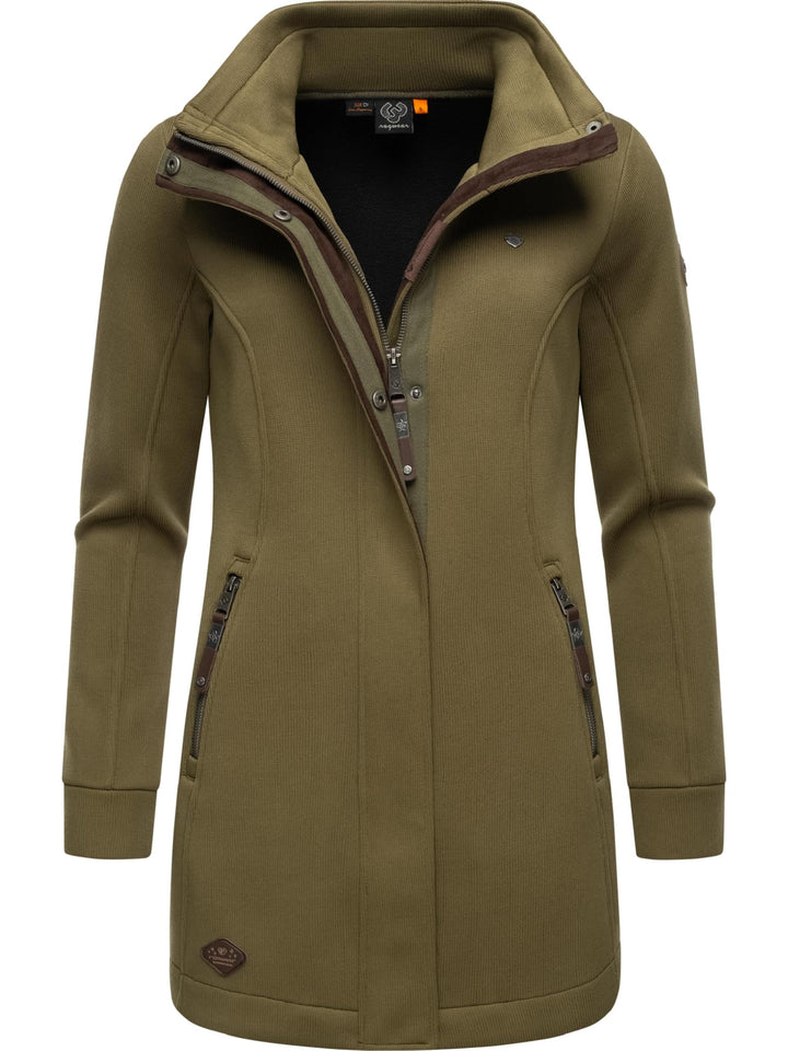 Ragwear Damen Leichter Sweat-Übergangsmantel lang windabweisendl mit hohem Kragen Letrice Bonded XS-