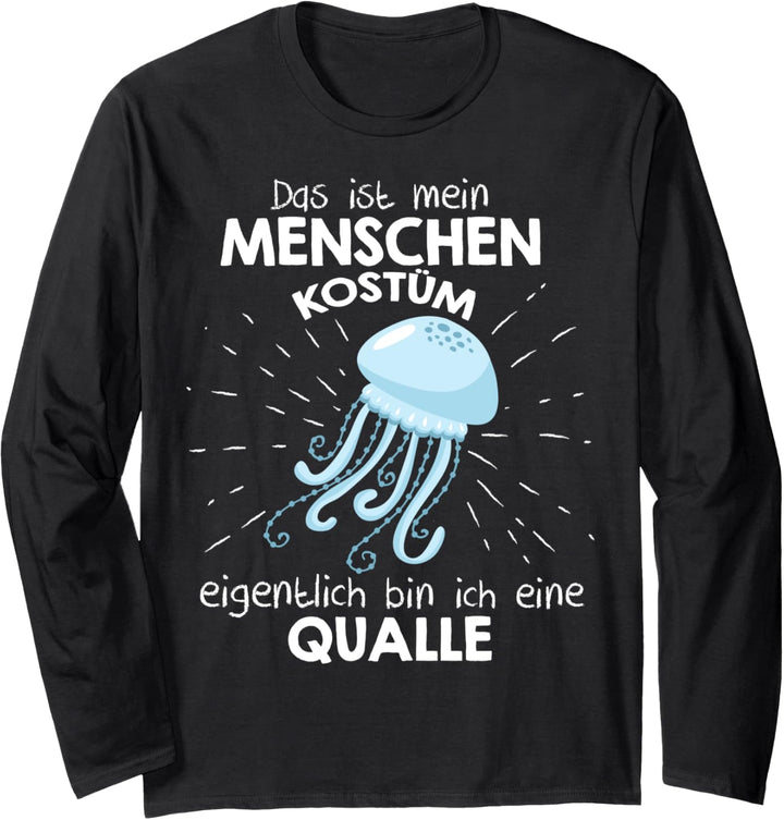 Mein Menschen Kostüm Bin ich eine Qualle, Halloween Outfit Langarmshirt