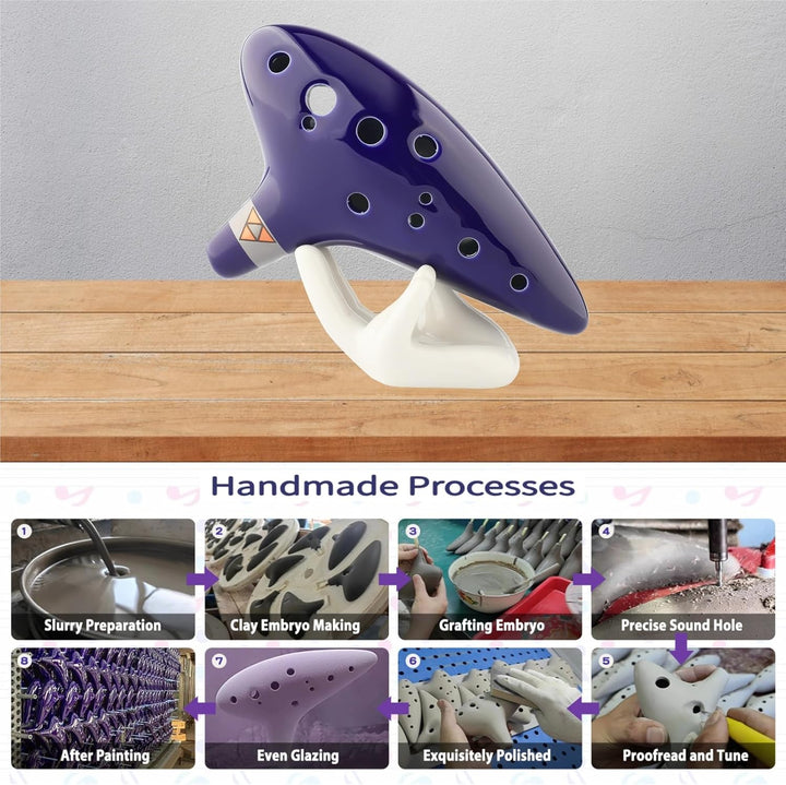 Deekec Zelda Ocarina 12 Loch Alto C mit Songbuch (Songs From the Legend of Zelda) mit Displayständer