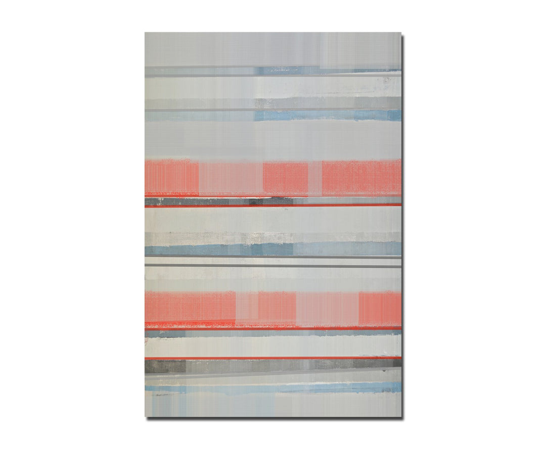 Paul Sinus Art 120x80cm - WANDBILD Farben Kunstwerk abstrakt rot/grau - Leinwandbild auf Keilrahmen