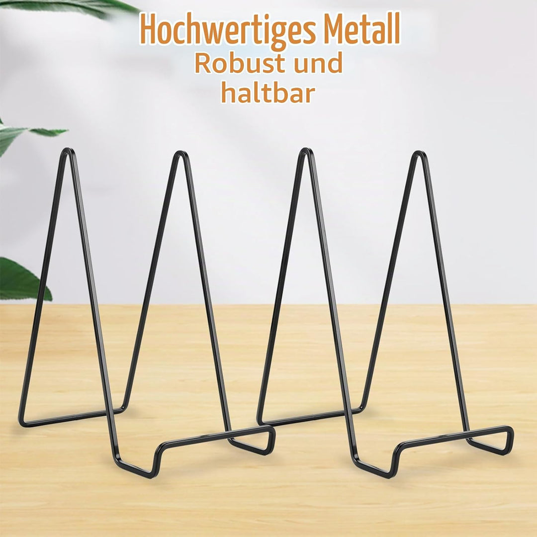6er-Set 8 Zoll Staffelei Aufsteller Teller Ständer Metall, Tellerständer, Schwarz Metall Tellerständ