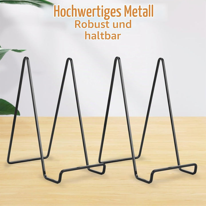 6er-Set 8 Zoll Staffelei Aufsteller Teller Ständer Metall, Tellerständer, Schwarz Metall Tellerständ