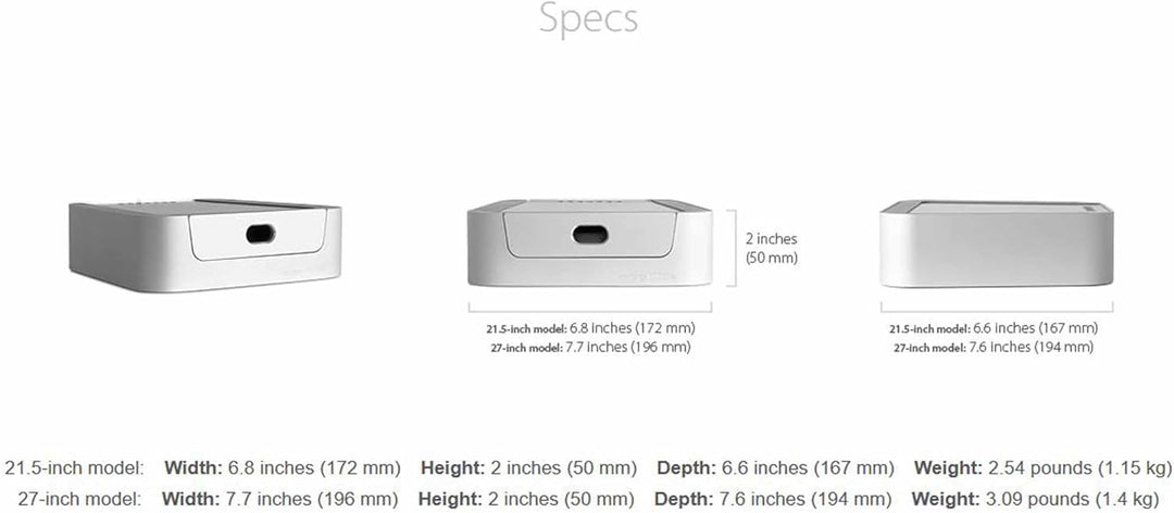Rain Design mBase Ständer für iMac - Desktop-Ständer - 27 Inch - Silber Single Bis 68,5 cm (27 Zoll)