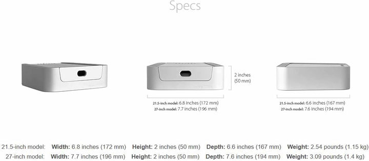 Rain Design mBase Ständer für iMac - Desktop-Ständer - 27 Inch - Silber Single Bis 68,5 cm (27 Zoll)