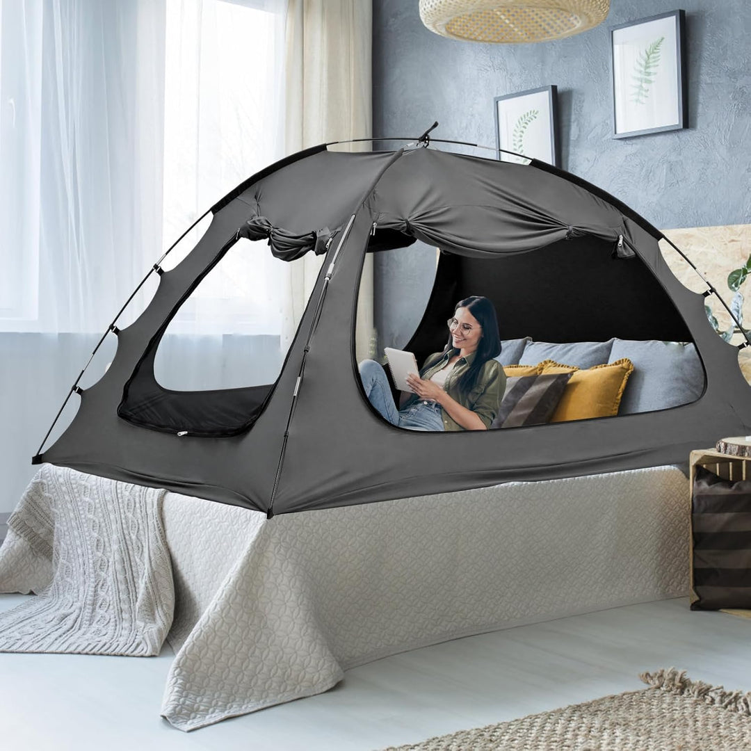 Bettzelt 190cm L x 137cm B x 120cm H Betthimmel, Innenzelt für Erwachsene und Kinder, 3 Türen, atmun