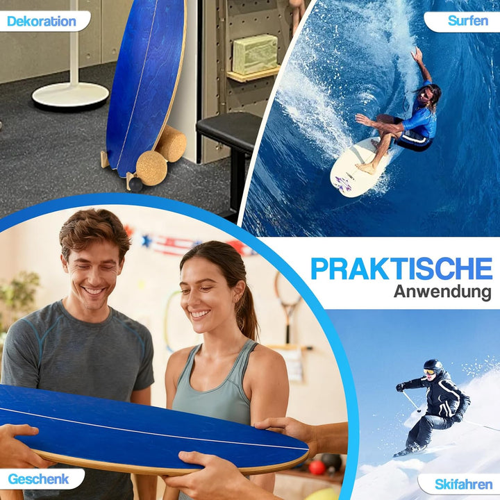Balance Board, Balance Board mit Halbkugel, Surf Balance Wackelbrett Kinder & Erwachsene, Surfboard
