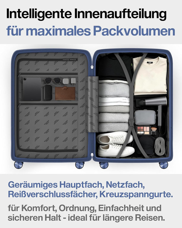 Leichter Hartschalen-Reisekoffer XL - Gross 75 cm (96L) – Grosser Trolley Koffer mit TSA-Schloss, Do
