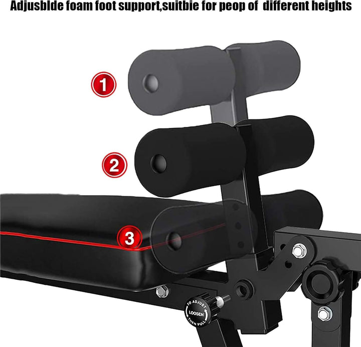 ilbcavne Hantelbank Klappbar Mit Curlbank & Beinstrecker Weight Bench for Home Workout Trainingsbank