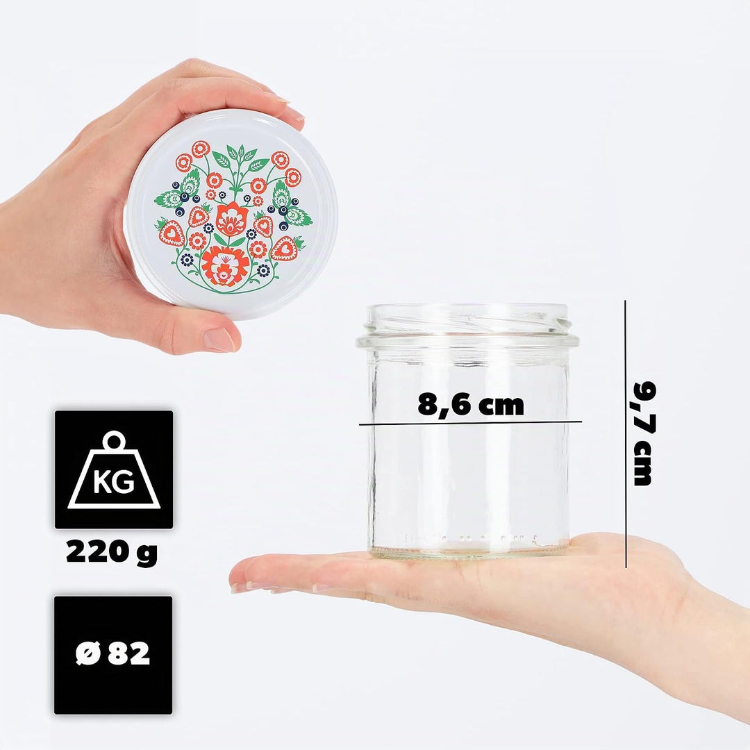 KADAX 10er Set Marmeladengläser 350ml TO82, Einmachgläser Vorratsgläser Mason Jar mit Schraubdeckel,
