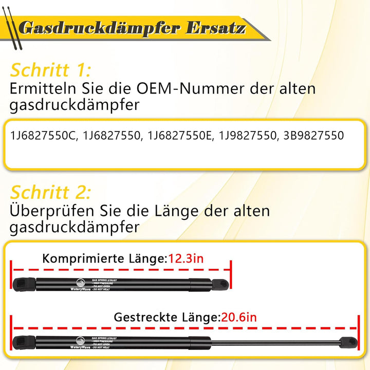 2X Heckklappendämpfer für VW Bora Variant 1J6 Kombi 1999-2005 für Golf IV 1J1 Golf IV Variant 1J5 19