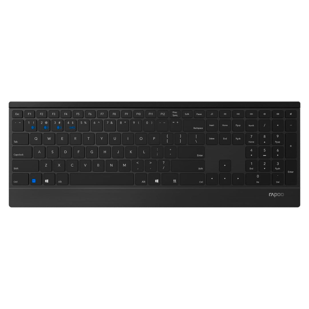 Rapoo 9500M kabelloses Tastatur-Maus Set Wireless Deskset 1600 DPI Sensor 12 Monate Batterielaufzeit