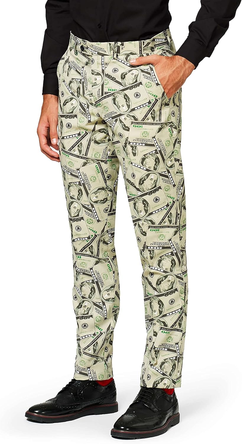 OppoSuits Lustige Abschlussball Anzüge für Herren - Komplettes Set: Jackett, Hose und Krawatte 50 Me