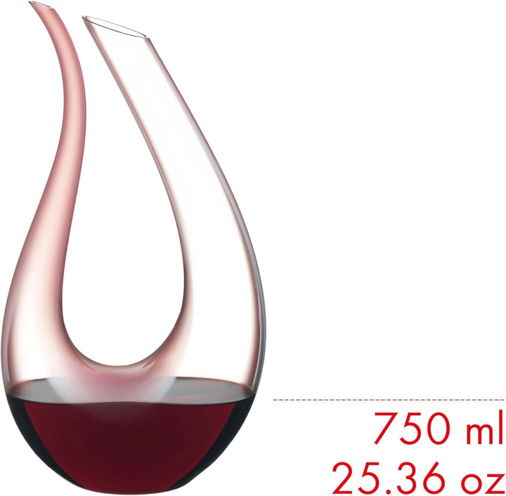 RIEDEL Amadeo Dekanter - Rosa, Einzelpackung, klares+rosanes Kristallglas, handgefertigt