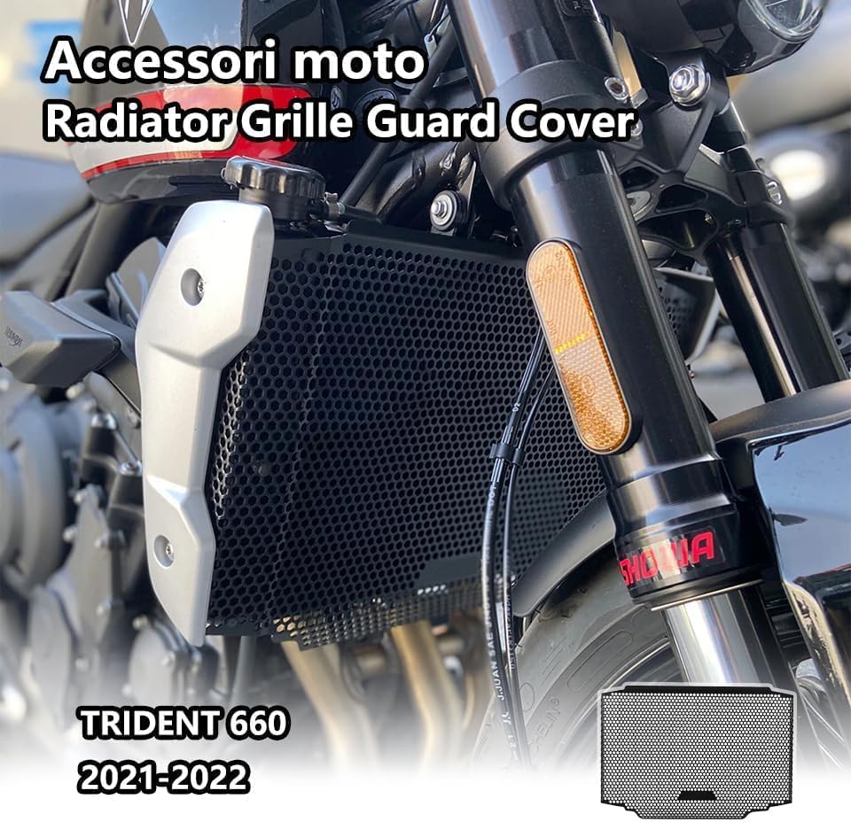 YIEBA Motorradzubehör Aluminium Kühlergrill Schutzgitter für TRIDENT 660 2021 2022 2023 Kühlergrills
