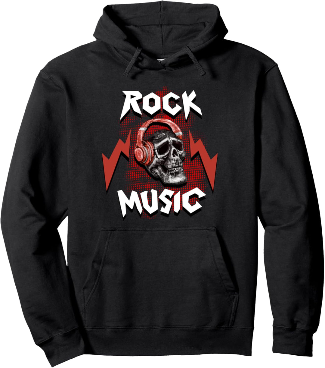 Rock Musik Schädel Profil Kopfhörer. Geschenk Pullover Hoodie