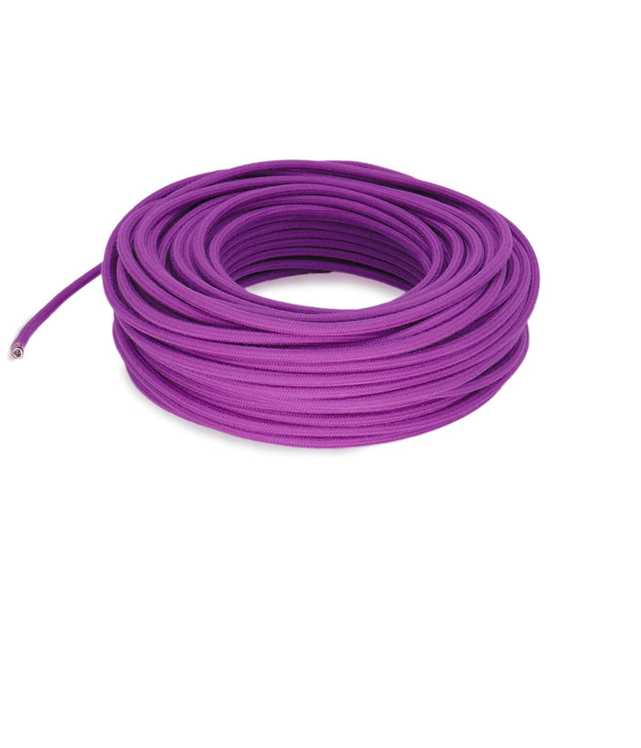 Textilkabel für Lampe, Stoffkabel 3-adrig (3x0,75mm²) - Violett Glyzinien. Made in Italy (10 METER),
