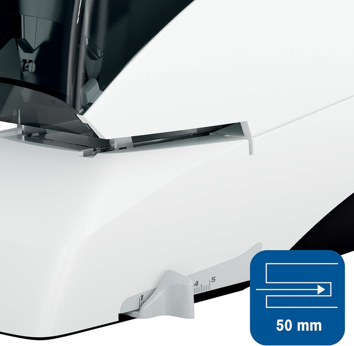 Rapid Elektro-Flachheftgerät, 50 Blatt, Kunststoff, Metall, Elektronik, Kassettenaustausch, Inkl. ei