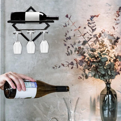 Metall Wandmontierter Weinhalter Stemware Glass Rack, Upgrade zusammenklappbarer Wandbehang Rotweinr