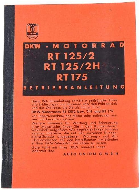 Betriebsanleitung für DKW RT 125/2, 125/2H, 175