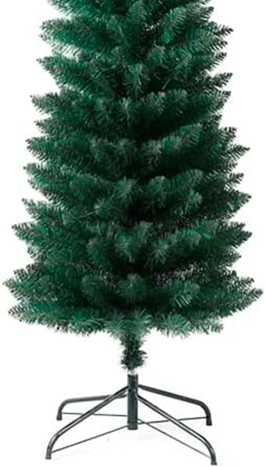 SOLAGUA NAVIDAD Schlanker künstlicher Weihnachtsbaum mit Lamettablättern 150–210cm Fichte mit Metall