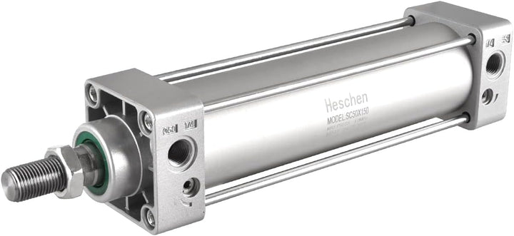 Heschen Pneumatischer Standard-Luftdruckzylinder, SC 50-150, PT1/4 Anschluss, 50mm Bohrung, 150mm Hu