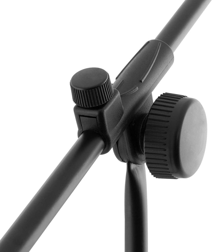 Boom-Mikrofonständer und Mic Clip - Höhenverstellbarer Mikrofonständer mit Stativfuss und Mikrofon-C