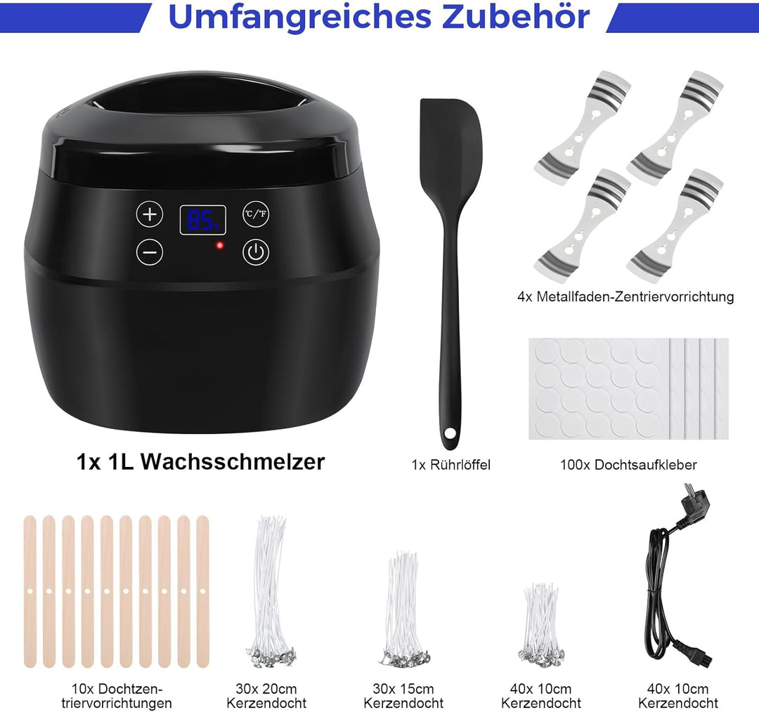 Viviheyday Elektrischer Wachsschmelzer für Kerzenherstellung, Wachsschmelztopf kerzen selber machen
