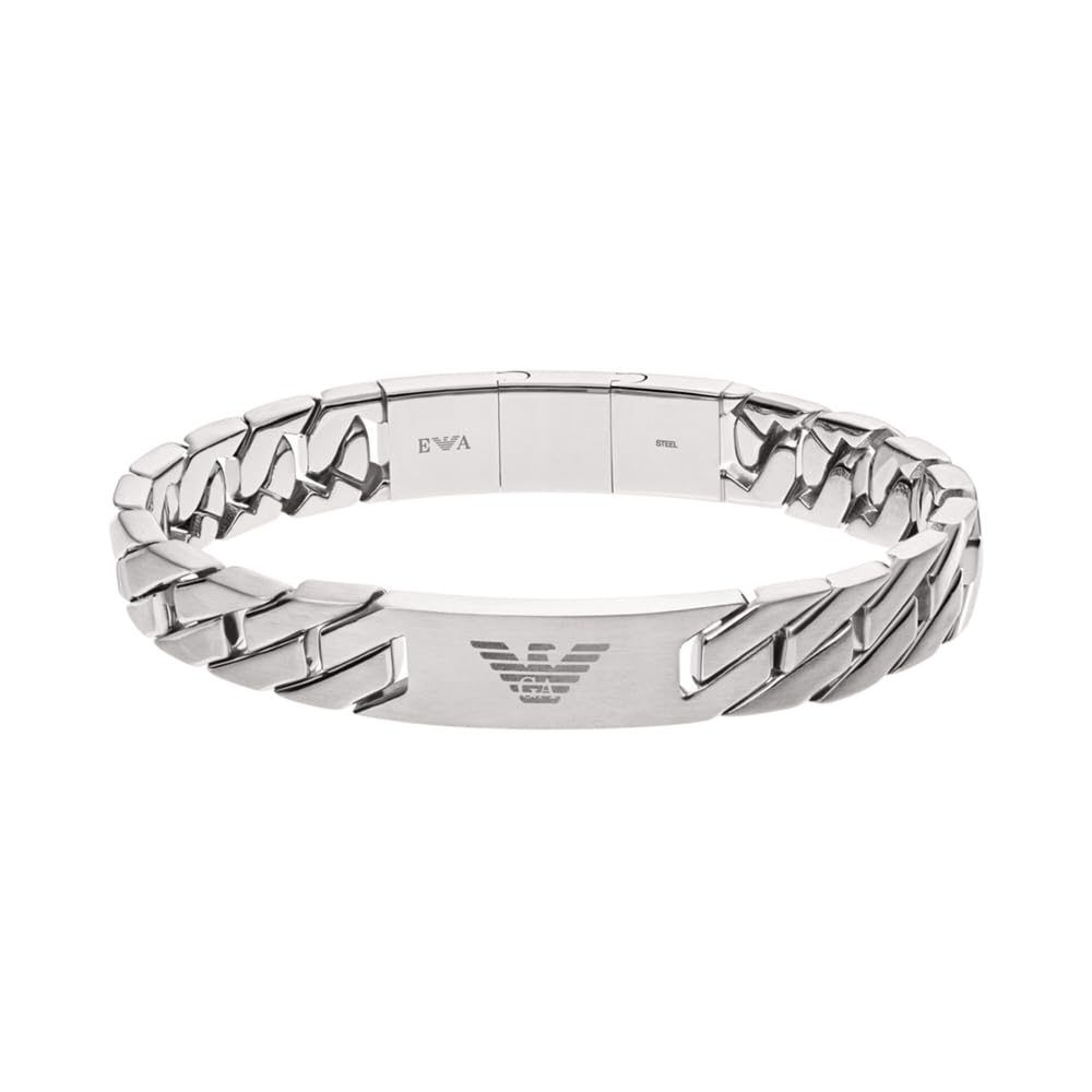 Emporio Armani Armband Für Männer Heritage, 18,50 Cm +/-1,00 Cm Silbernes Edelstahlarmband, EGS24350