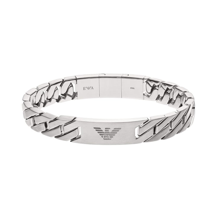 Emporio Armani Armband Für Männer Heritage, 18,50 Cm +/-1,00 Cm Silbernes Edelstahlarmband, EGS24350