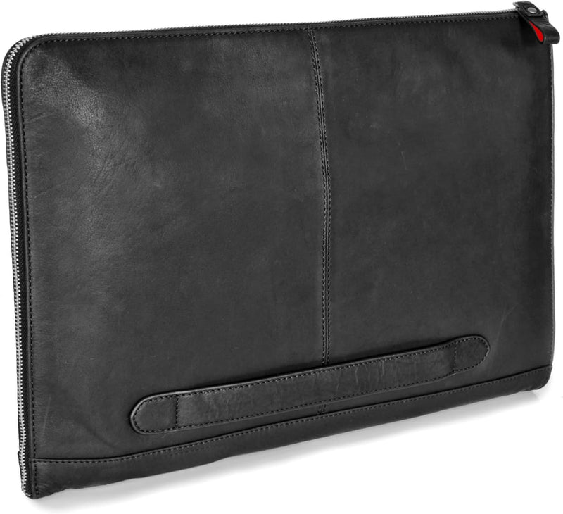 DONBOLSO® Notebook Sleeve London Leder für Damen und Herren Schwarz L, Schwarz L