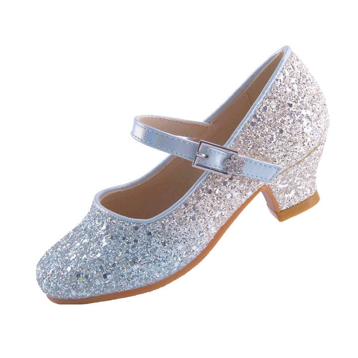 EIGHT KM - Mädchen High Heel Kleid Schuhe - Mary Jane Prinzessin Hochzeit Pumps - Funkelnder Glitzer