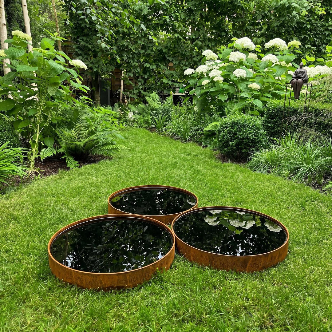 Wasserbecken / Wasserspiegel - Runde CORTEN Schale 50cm | Feuerschale Corten-Stahl 50, Corten-Stahl