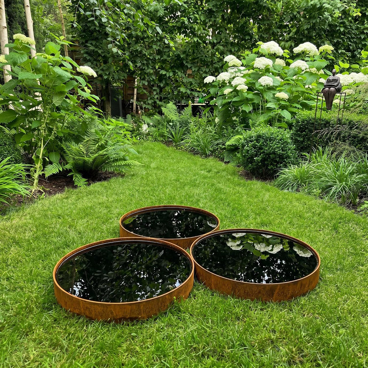 Wasserbecken / Wasserspiegel - Runde CORTEN Schale 50cm | Feuerschale Corten-Stahl 50, Corten-Stahl