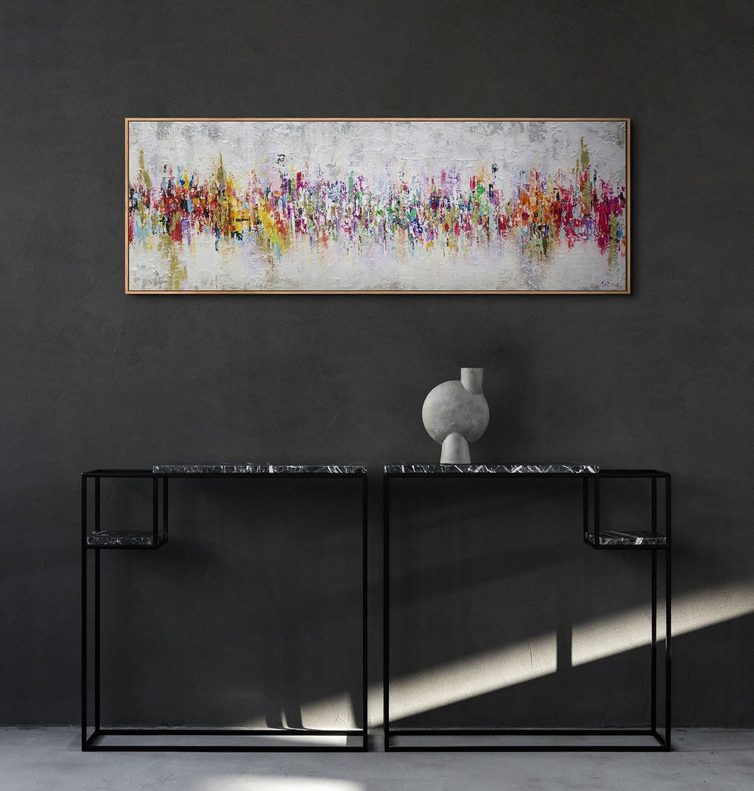 YS-Art Abstrakt Acryl Gemälde auf Leinwand handgemalt Abstraktion II Wandbilder Wohnzimmer Moderne f