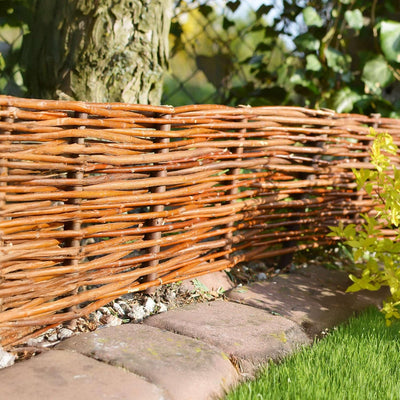 BOGATECO 10 x Beeteinfassung aus Weide | 100 cm Lang & 20 cm Hoch | Holz-Zaun Rasenkante | Weiden-Za