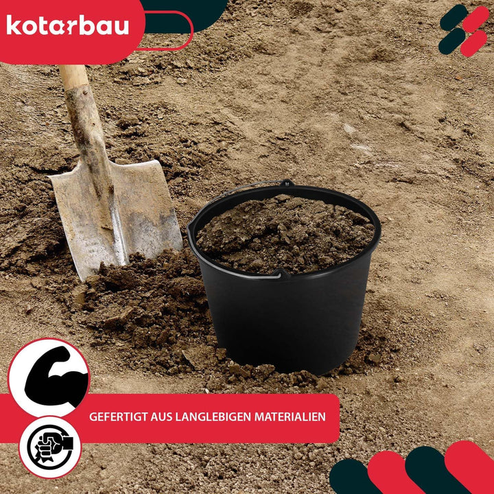 KOTARBAU 20er Set Baueimer 12 L aus Kunststoff Putzeimer Mörteleimer Zementeimer Wassereimer Gartene