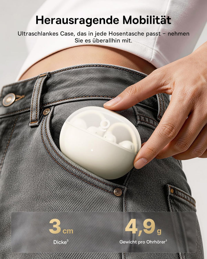 Baseus MC2 Air Open Ear Kopfhörer, Clip-On Earbuds mit CloudComfort, SuperBass 2.0, Bluetooth 6.0, 4